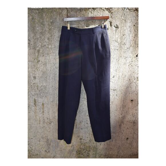 Hugo Boss Navy Pleated Virgin Wool Dress Pants – Men’s EU 40 / US 32 - Picture 1 of 5